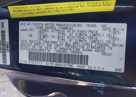 2014 Toyota Tacoma Prerunner V6 from USA, damaged, VIN 5TFTU4GNXEX056178